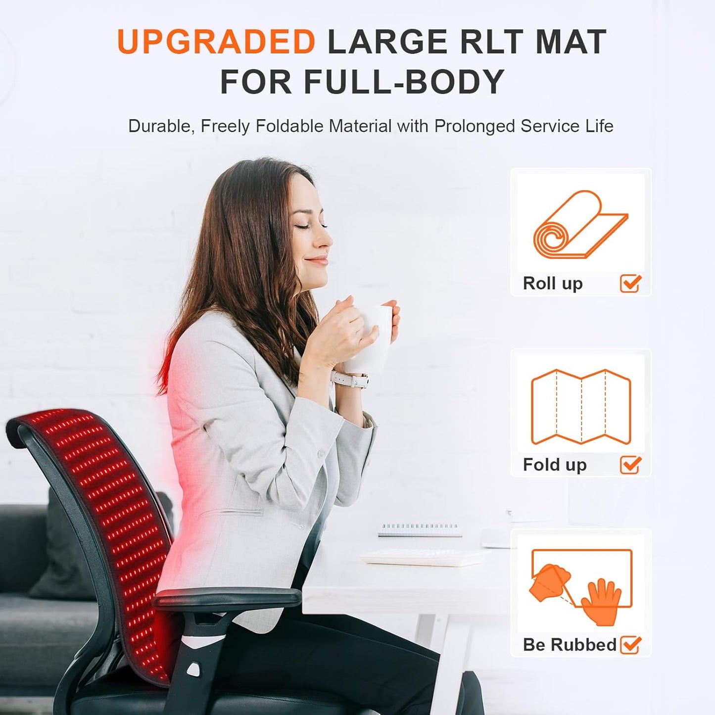 Red Light Therapy Mat, 31.5" X 11.8" Red Light Therapy Pad 360 Leds 660Nm & 850Nm Infrared Light Therapy Blanket with Smart Temp & Timer for Body Back Waist Shoulder Muscle Pain Relief, 60W