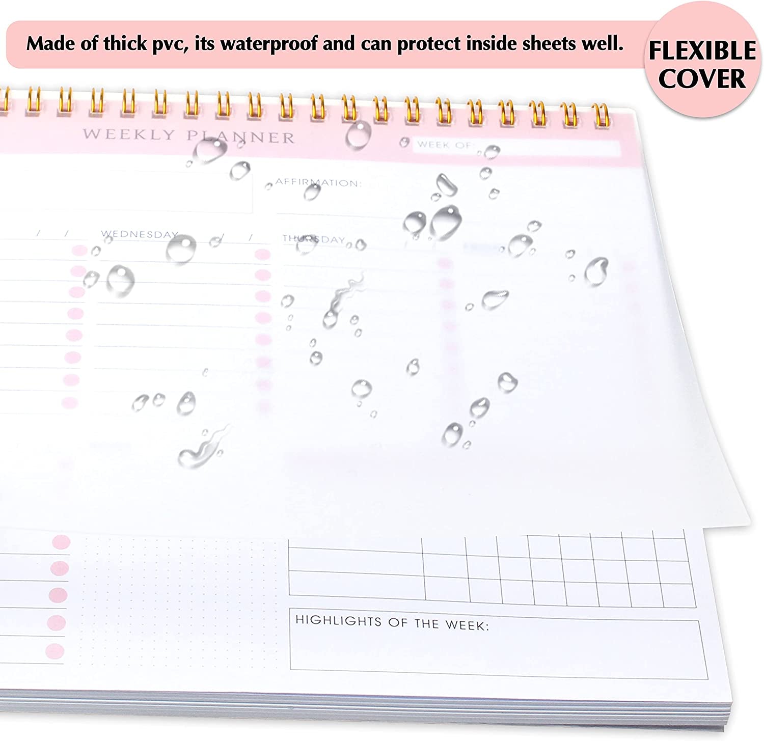 Undated Weekly Planner Notepad - Spiral to Do Planner, Schedule Planner with 52 Weeks, Undated Notepad Organizer & Habit Tracker - 9.5” X 7.8”