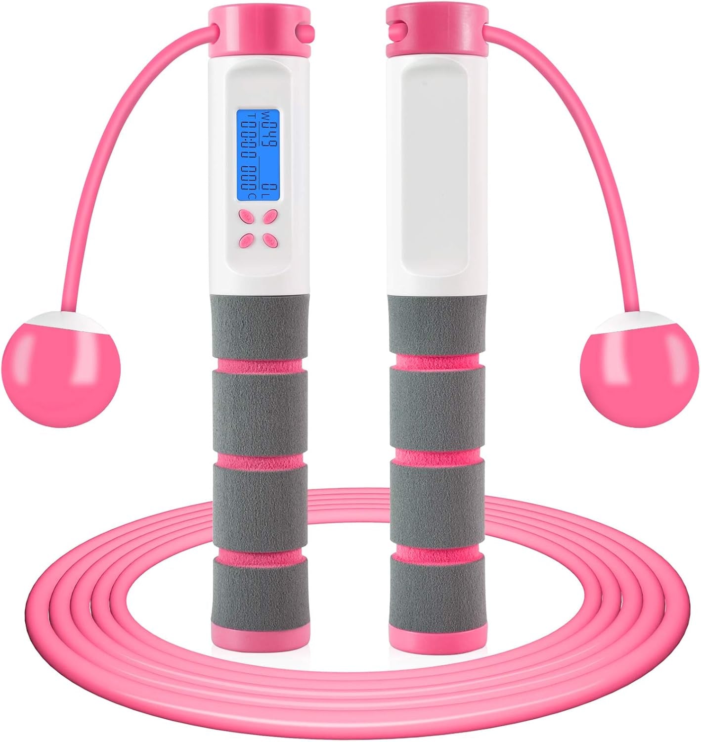 Digital Weighted Jump Rope with Calorie Counter - Cordless Skipping Rope for Fitness, Boxing, and Exercise for Adults and Kids