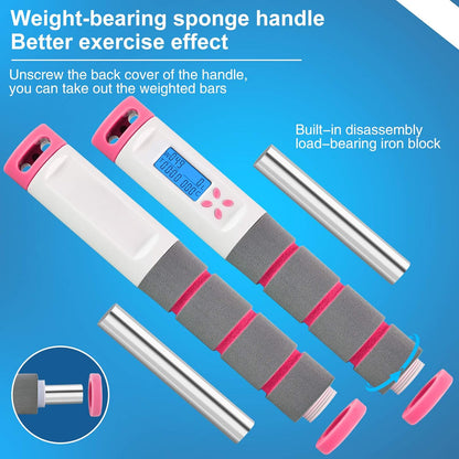 Digital Weighted Jump Rope with Calorie Counter - Cordless Skipping Rope for Fitness, Boxing, and Exercise for Adults and Kids